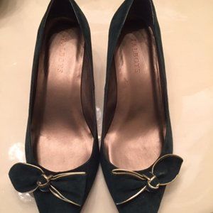 Talbots green suede heels